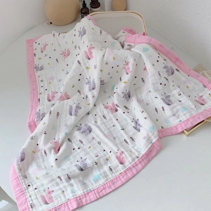 6-layer cotton baby gauze bath towel and blanket – soft, breathable, and perfect for newborns and toddlers.
