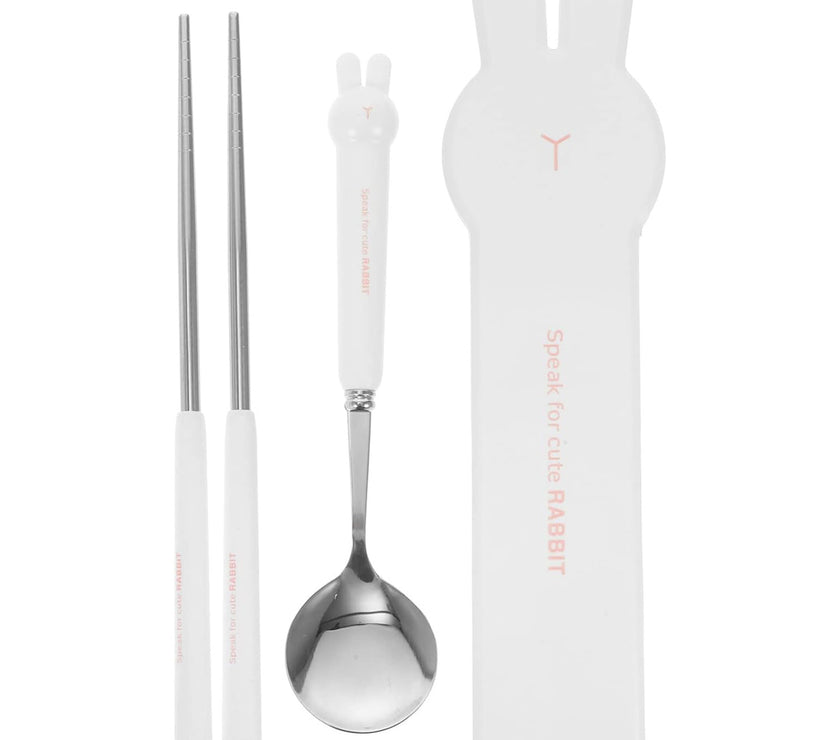 "Reusable camping silverware set with case – eco-friendly portable cutlery"

