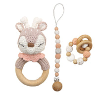 Handmade Crochet Rattles Toys Baby Teether Toy Kit