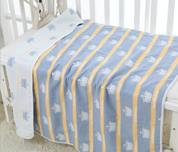 "Soft 110x110cm baby gauze towel blanket in breathable cotton"

