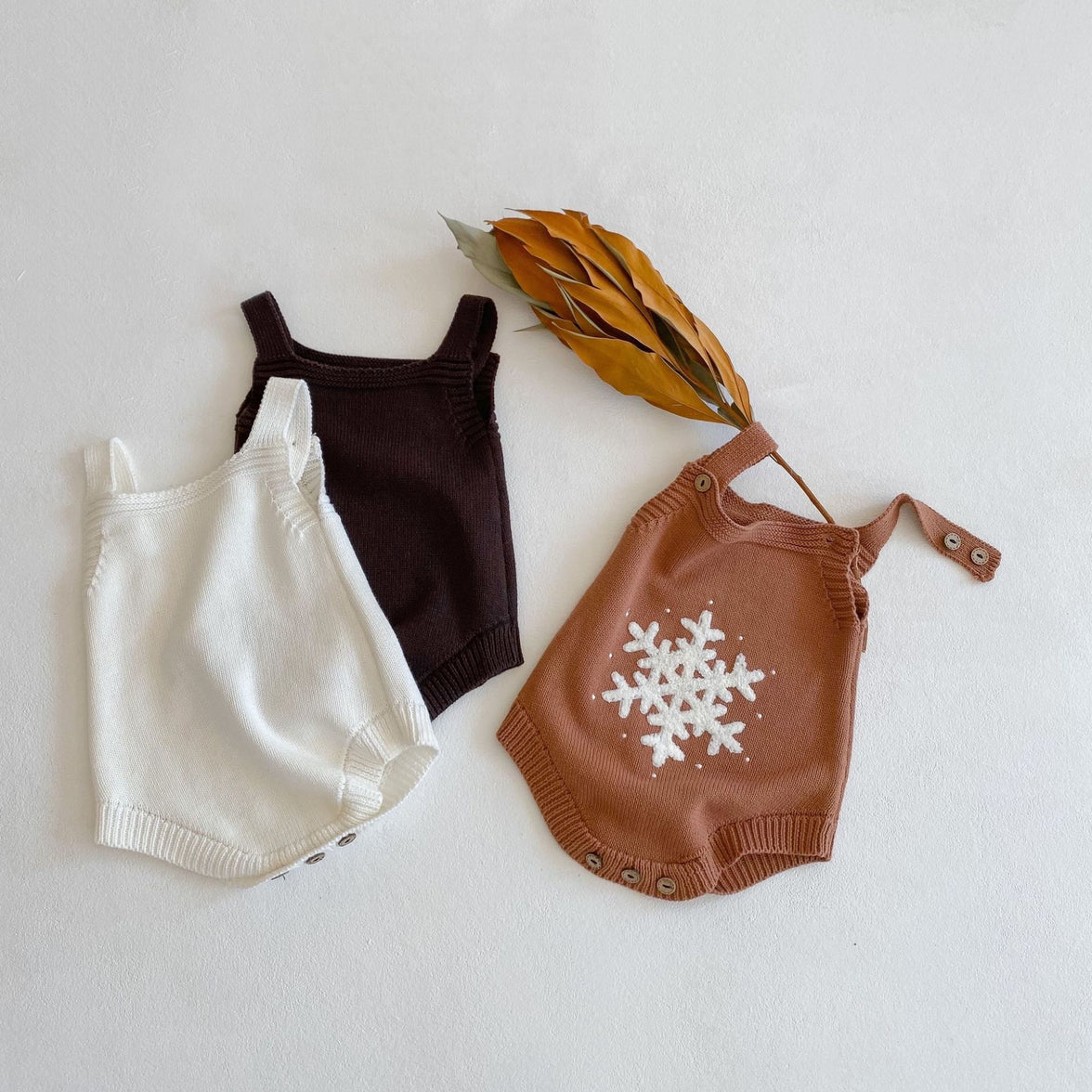 Knitted Bodysuit Wraps Fart Triangle Romper