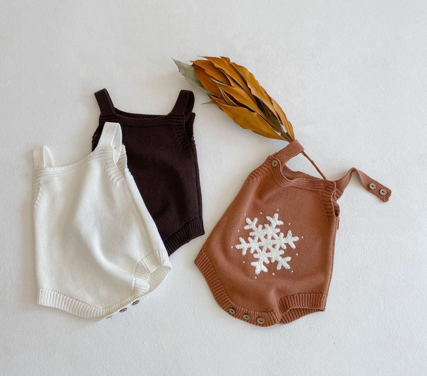 Knitted Bodysuit Wraps Fart Triangle Romper