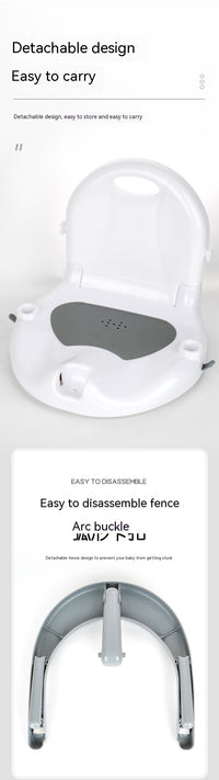 "Eco-friendly anti-dumping baby bath stool with non-slip base"

