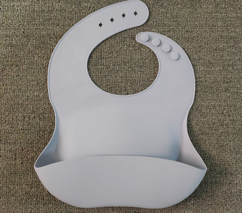 Soft Waterproof Silicone Baby Bib with Food Catcher, Baby Silicone Bib