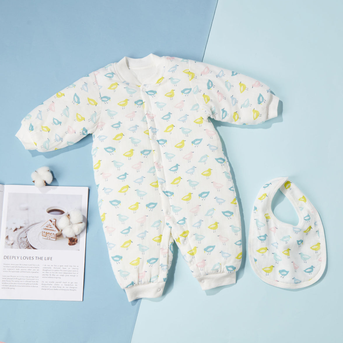 Cotton Yarn Cotton Baby Split Leg Onesies To Keep Warm