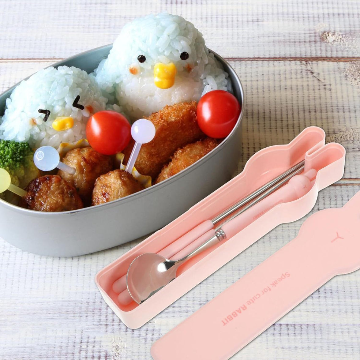 "Reusable camping silverware set with case – eco-friendly portable cutlery"

