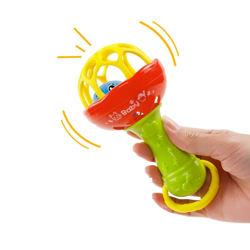 Baby Rattles toy Intelligence Grasping Gums Plastic Hand Bell Rattle Funny Educational Mobiles Toys Birthday Gifts WJ482