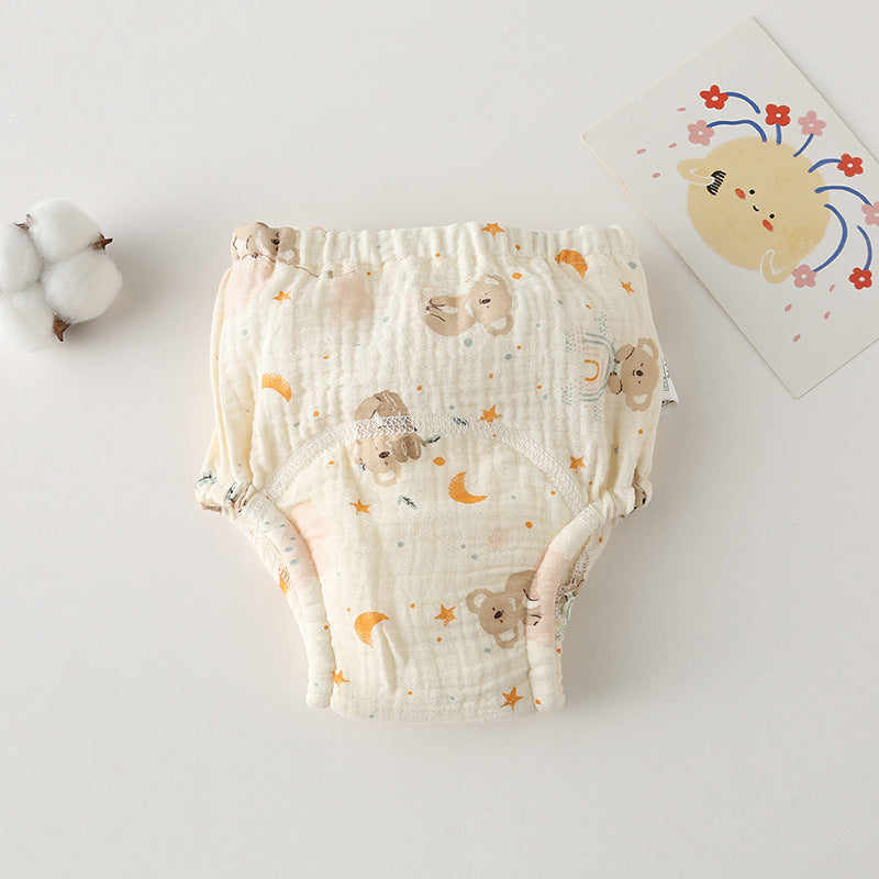 Gauze Cotton Baby's Ring Urine Training Training Pants Gauze Diaper Pants Waterproof Diaper Pure Cotton Diaper Pants