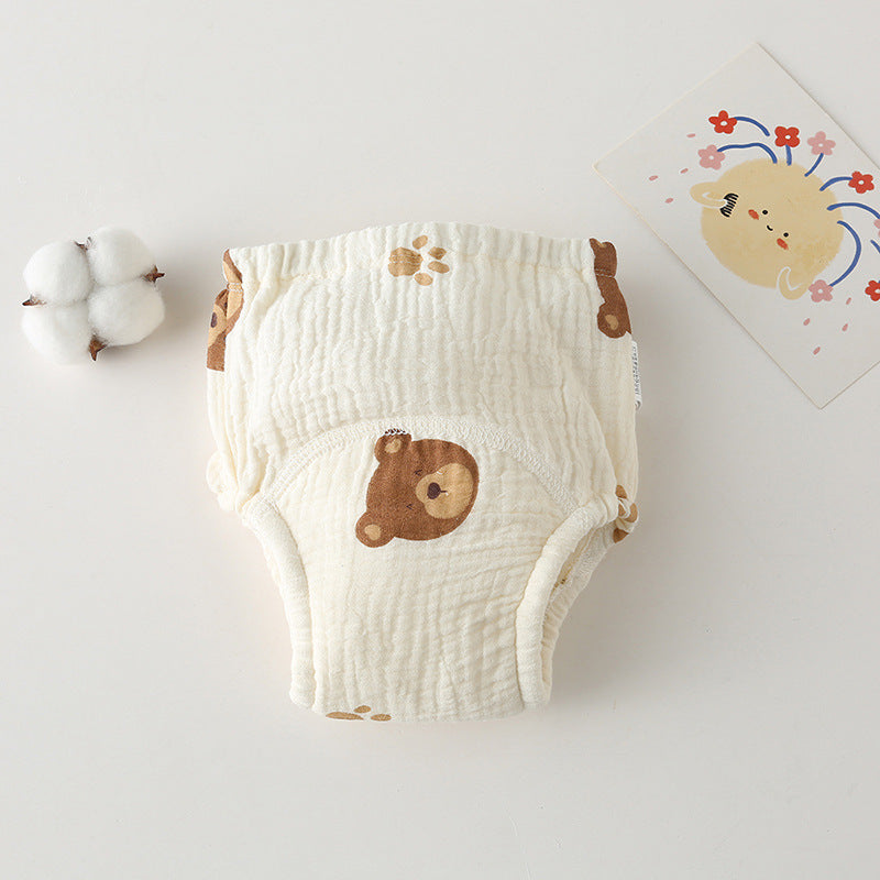 Gauze Cotton Baby's Ring Urine Training Training Pants Gauze Diaper Pants Waterproof Diaper Pure Cotton Diaper Pants