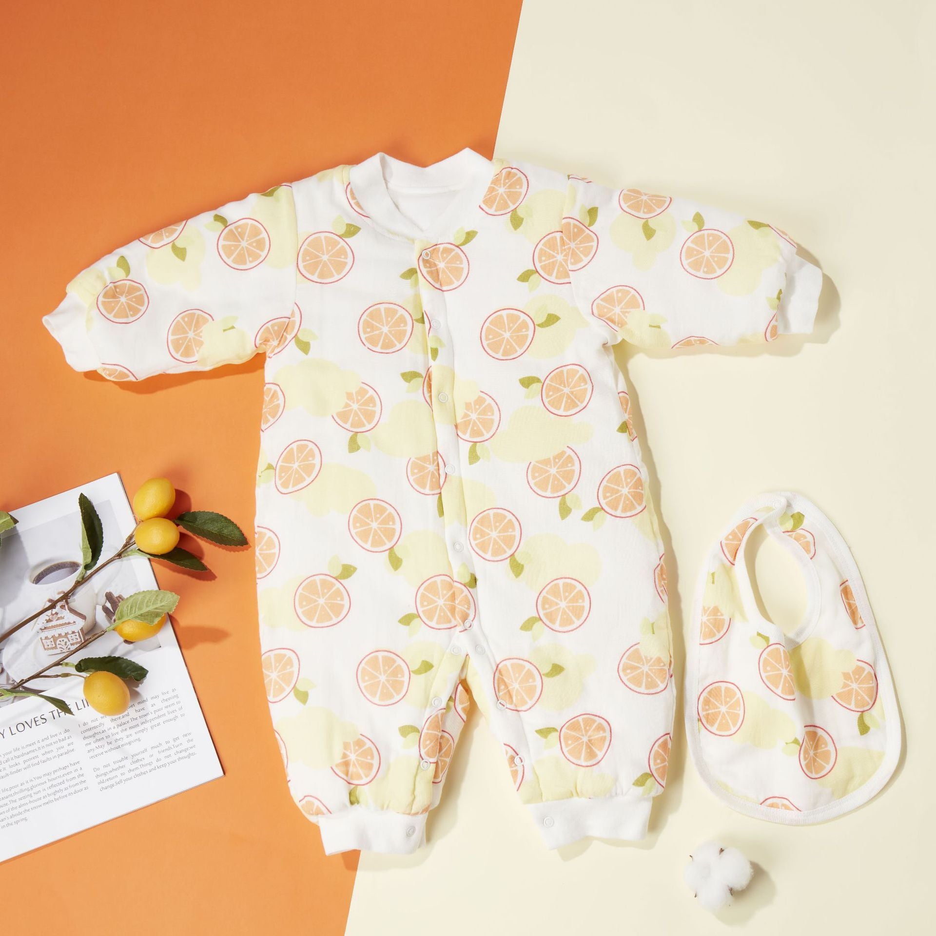 Cotton Yarn Cotton Baby Split Leg Onesies To Keep Warm