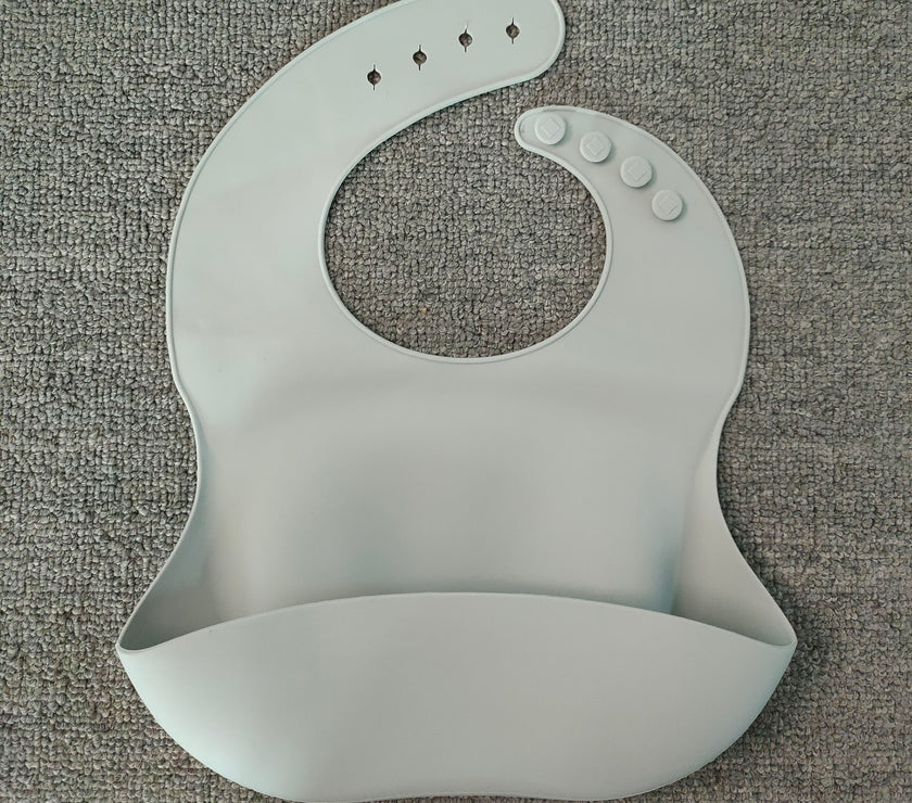 Soft Waterproof Silicone Baby Bib with Food Catcher, Baby Silicone Bib