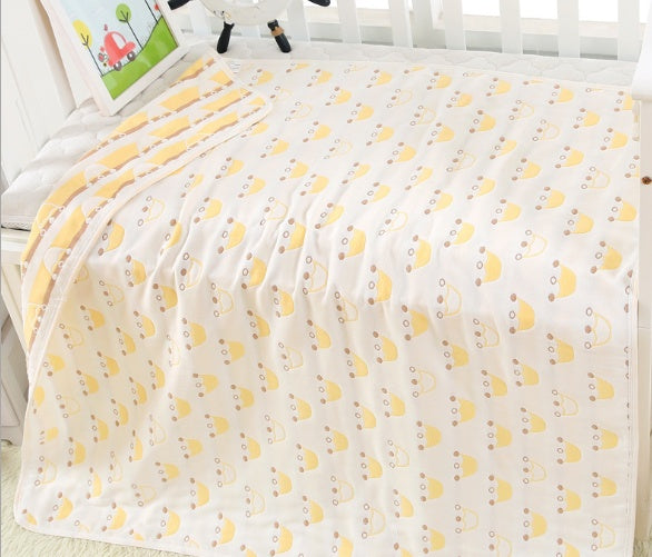 "Soft 110x110cm baby gauze towel blanket in breathable cotton"

