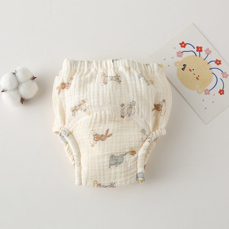 Gauze Cotton Baby's Ring Urine Training Training Pants Gauze Diaper Pants Waterproof Diaper Pure Cotton Diaper Pants