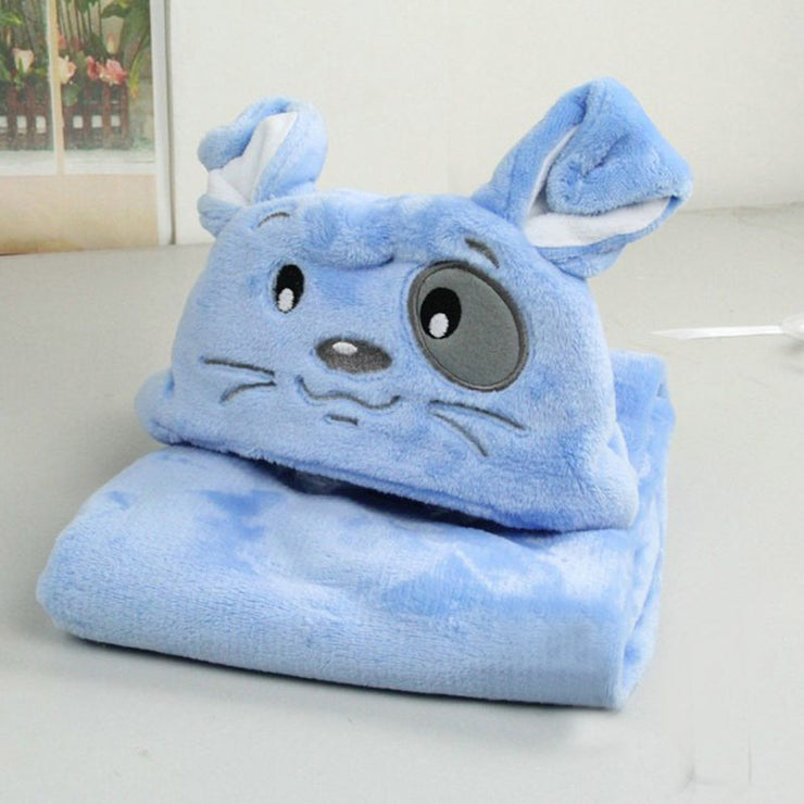"Soft baby hooded bath towel and children's blanket in cotton fabric"

