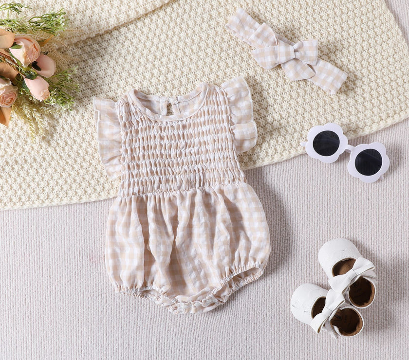 Baby Girl Solid Color Baby Sleeveless Triangle Rompers Romper