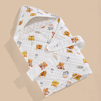 Cotton Gauze Blanket Hooded Keep Warm