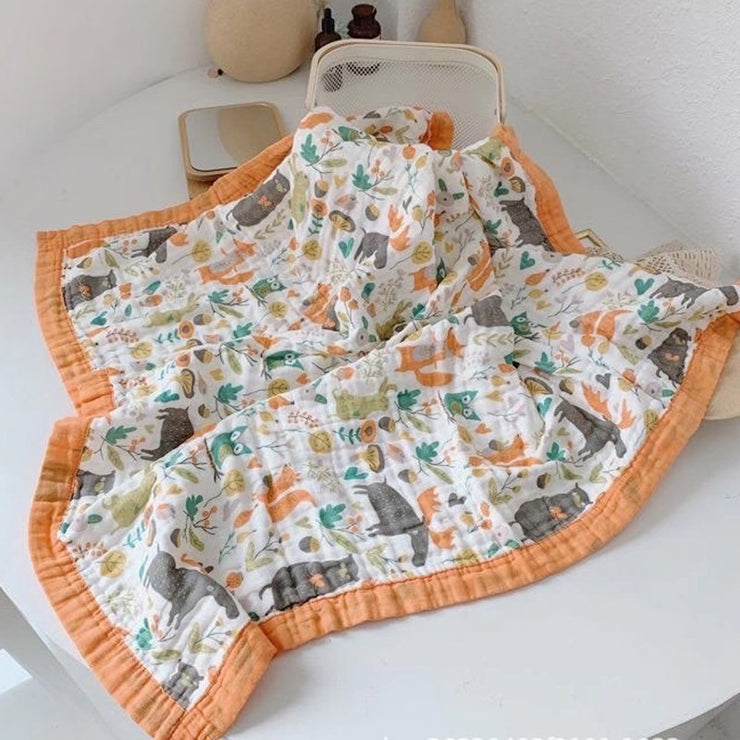 6-layer cotton baby gauze bath towel and blanket – soft, breathable, and perfect for newborns and toddlers.
