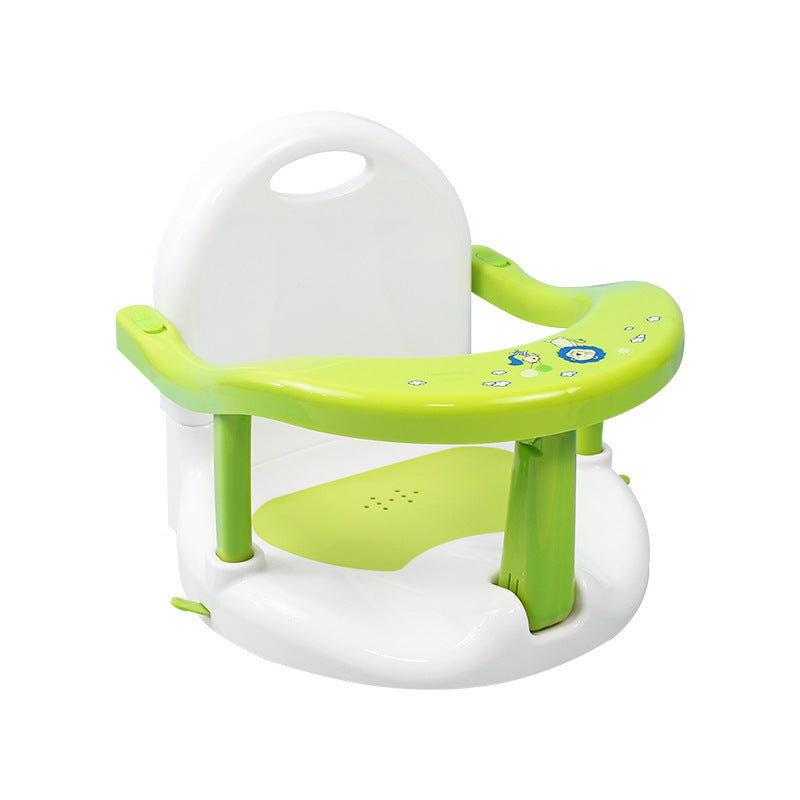 "Eco-friendly anti-dumping baby bath stool with non-slip base"

