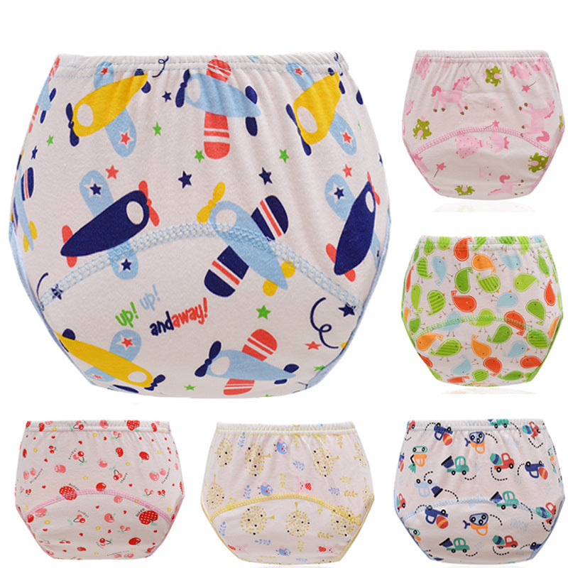 Baby Pull-ups Baby Breathable Bulky Underpants Diaper Training Pant Training Pants Printed Cloth Diapers