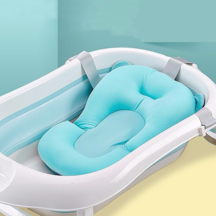 Soft adjustable baby bath net for newborns – suspended design for safety and comfort during bath time.
