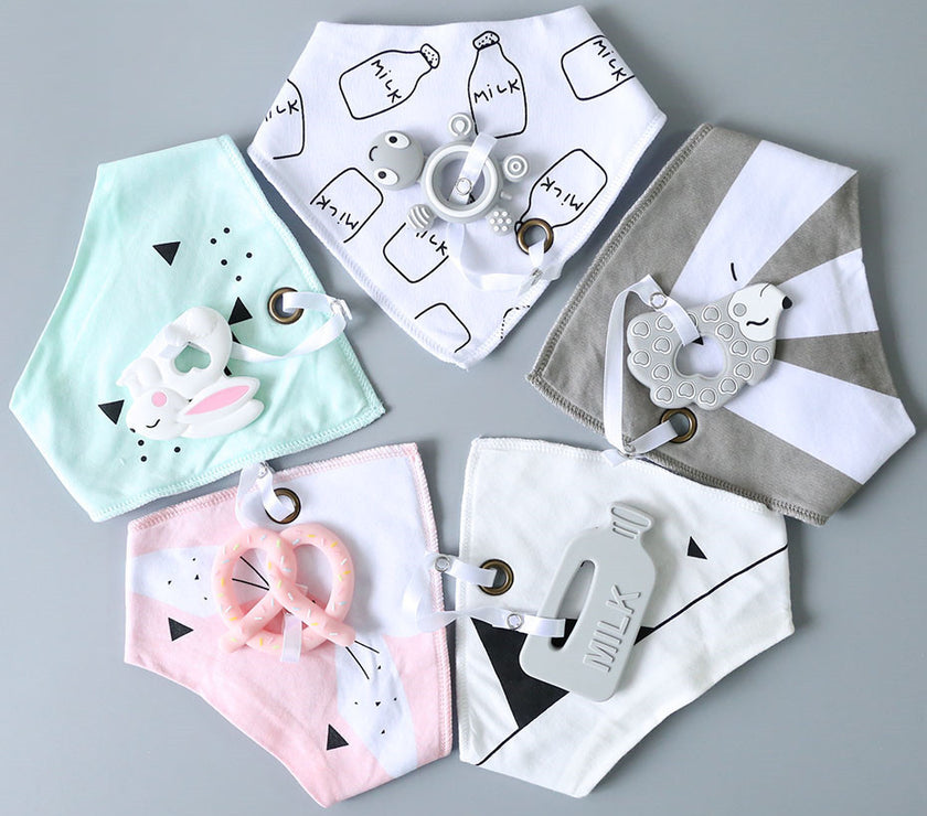 Cotton Bibs Burp Silicone Bib
