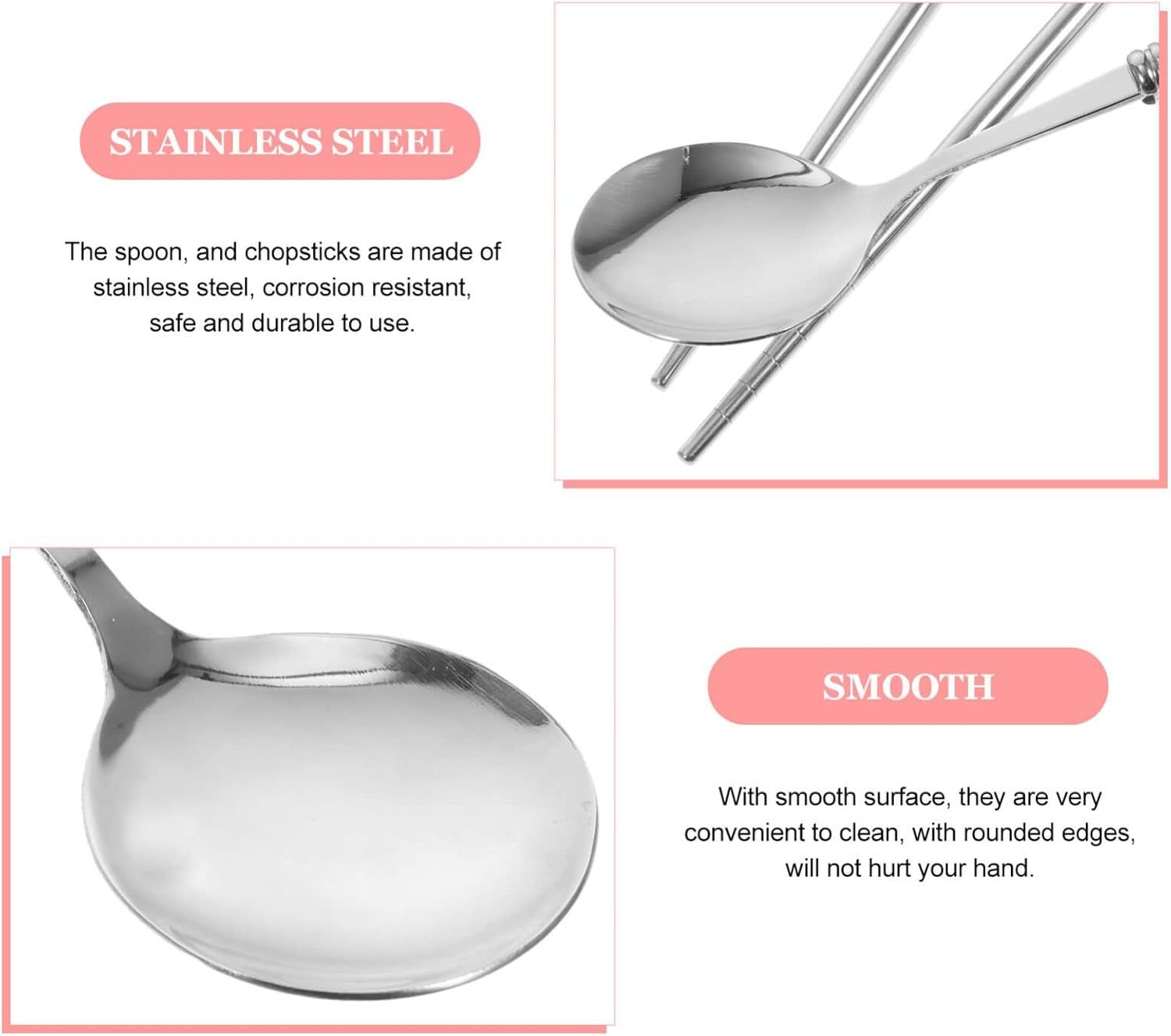 "Reusable camping silverware set with case – eco-friendly portable cutlery"

