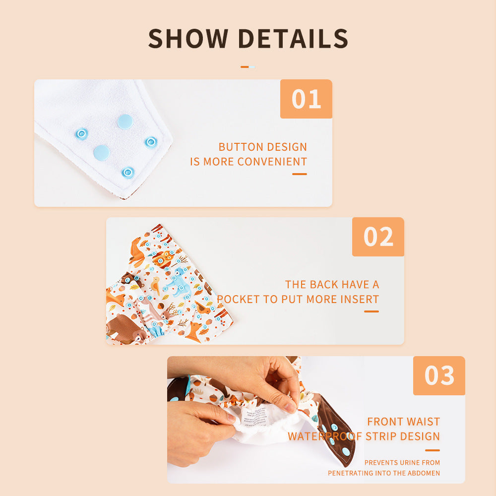 Waterproof Washable Reusable Cloth Diapers