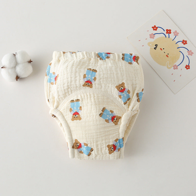 Gauze Cotton Baby's Ring Urine Training Training Pants Gauze Diaper Pants Waterproof Diaper Pure Cotton Diaper Pants