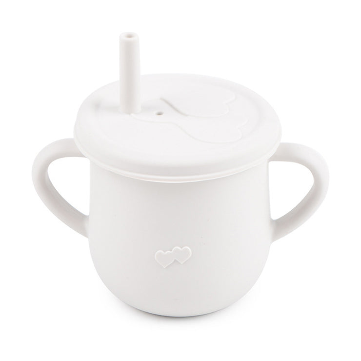 Children's Silicone Straw Drinking Cups Leakproof Baby Learning Drinking Cups Baby Training Straws Cups