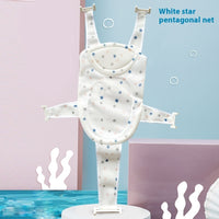 "Soft baby bath net bag rack with mesh design for newborn safety"

