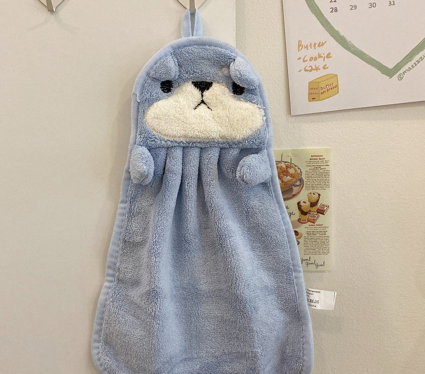 Towels Can Hang Coral Fleece Absorbent Towels To Wipe Face Bathroom Children