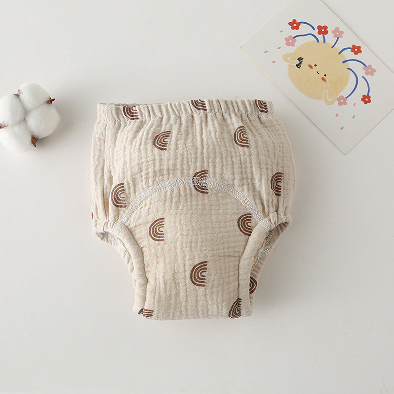 Gauze Cotton Baby's Ring Urine Training Training Pants Gauze Diaper Pants Waterproof Diaper Pure Cotton Diaper Pants