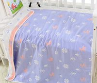 "Soft 110x110cm baby gauze towel blanket in breathable cotton"

