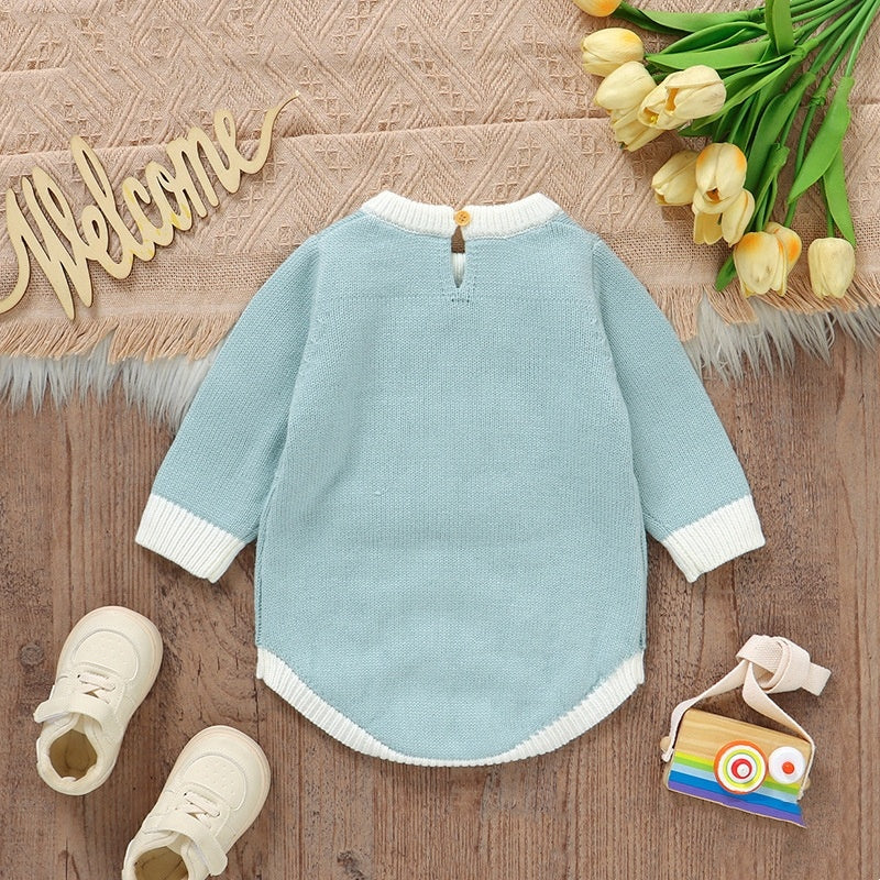 Infant Bunny Jacquard Triangle Rompers Romper