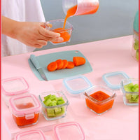 RREIAO BPA-free infant food box for safe baby food storage – portable supplement container for snacks or puree.
