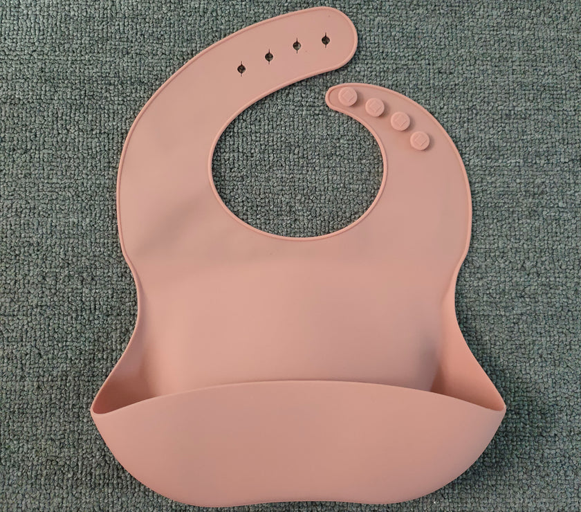 Soft Waterproof Silicone Baby Bib with Food Catcher, Baby Silicone Bib
