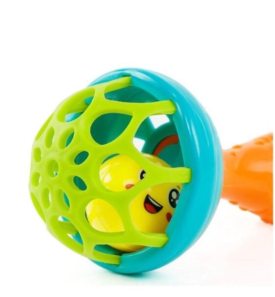 Baby Rattles toy Intelligence Grasping Gums Plastic Hand Bell Rattle Funny Educational Mobiles Toys Birthday Gifts WJ482