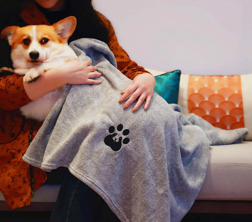 Super Absorbent Dog Bath Towels For Fast Drying - Soft Microfiber Towel For Dogs And Cats