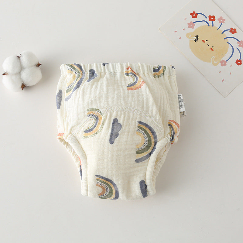 Gauze Cotton Baby's Ring Urine Training Training Pants Gauze Diaper Pants Waterproof Diaper Pure Cotton Diaper Pants