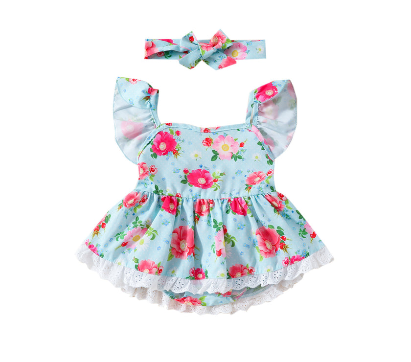 Baby Floral Romper Rompers Jumpsuit Skirt