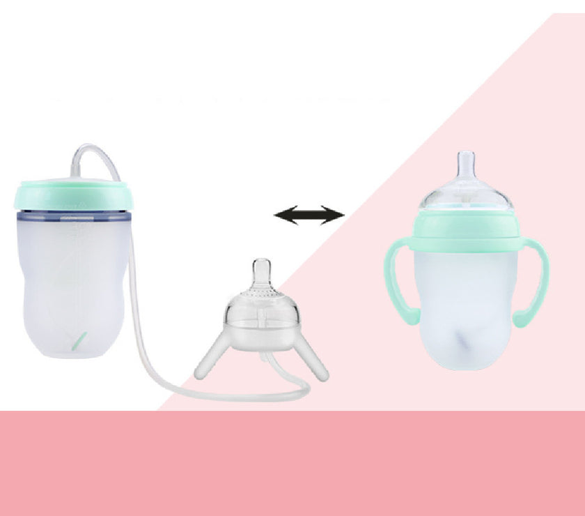 Milk-like Weaning Separated Long Straw Baby Bottle