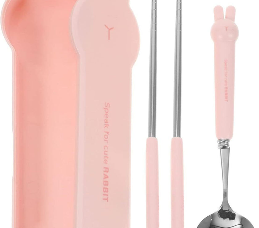 "Reusable camping silverware set with case – eco-friendly portable cutlery"

