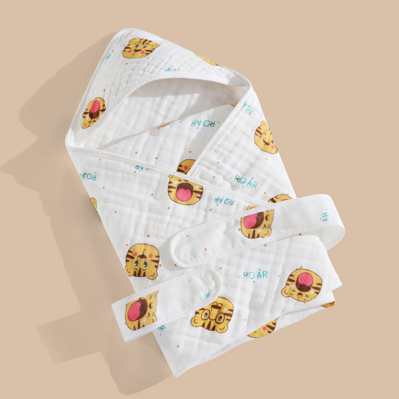 Cotton Gauze Blanket Hooded Keep Warm