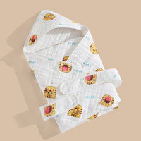 Cotton Gauze Blanket Hooded Keep Warm