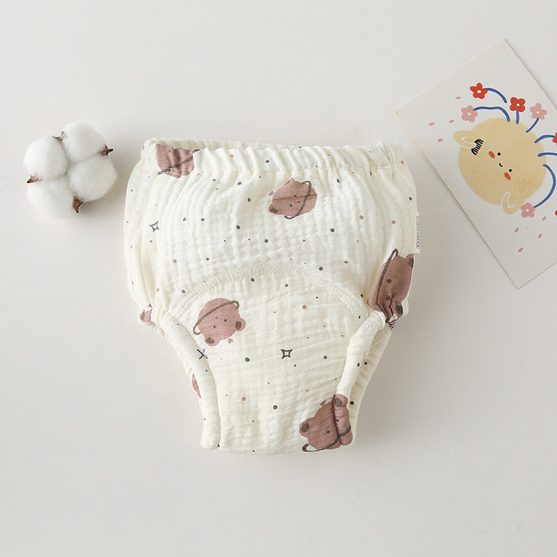 Gauze Cotton Baby's Ring Urine Training Training Pants Gauze Diaper Pants Waterproof Diaper Pure Cotton Diaper Pants