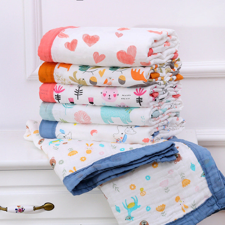 6-layer cotton baby gauze bath towel and blanket – soft, breathable, and perfect for newborns and toddlers.
