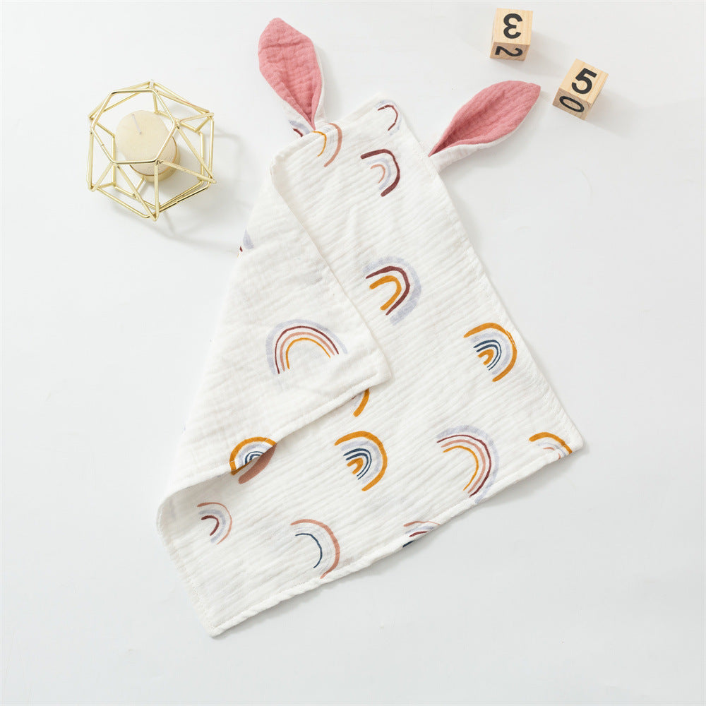 Baby Rabbit Ears Appeasing Towel Cotton Cloth To Sleep With Hug Blanket