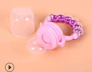 Doodle hazelnut bite bite pacifier food grade silicone food supplement baby fruit and vegetable music rattle