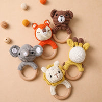 Knitted Animal Rattles Dolls Baby Soothing Toys