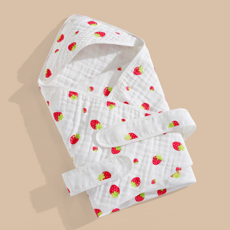 Cotton Gauze Blanket Hooded Keep Warm